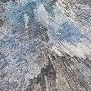 Abstract Washable Polyester Area Rug for Indoor Outdoor Patios Entryways and Living Spaces