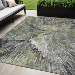 Abstract Washable Polyester Area Rug for Indoor Outdoor Patios Living Rooms and High Traffic Spaces