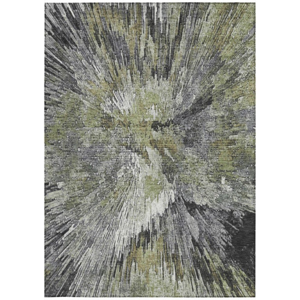 Abstract Washable Polyester Area Rug for Indoor Outdoor Patios Living Rooms and High Traffic Spaces