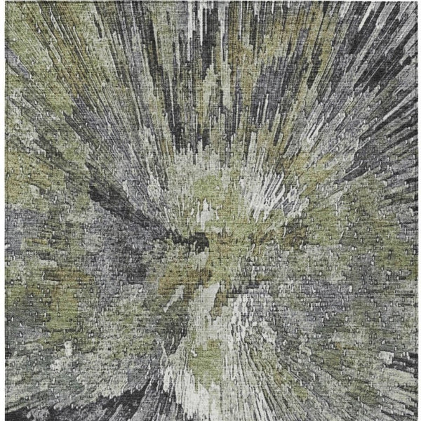 Abstract Washable Polyester Area Rug for Indoor Outdoor Patios Living Rooms and High Traffic Spaces