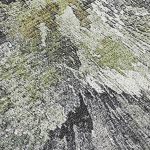 Abstract Washable Polyester Area Rug for Indoor Outdoor Patios Living Rooms and High Traffic Spaces
