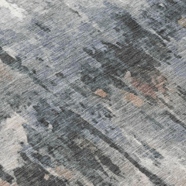 Abstract Washable Polyester Area Rug Neutral Tones Durable for Indoor Outdoor Living