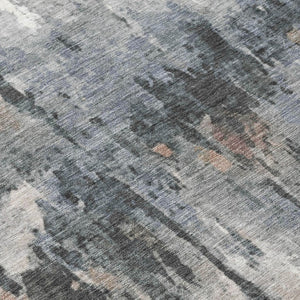 Abstract Washable Polyester Area Rug Neutral Tones Durable for Indoor Outdoor Living