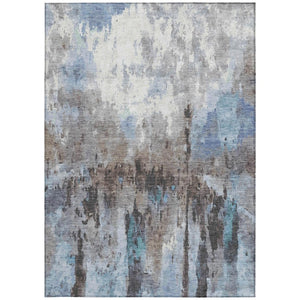 Abstract Polyester Area Rug Machine Washable Low Pile Indoor Outdoor Patio Living Room