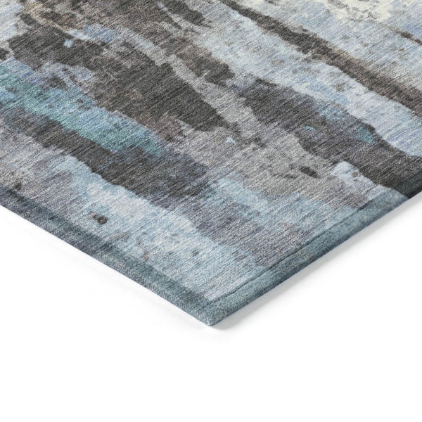Abstract Polyester Area Rug Machine Washable Low Pile Indoor Outdoor Patio Living Room