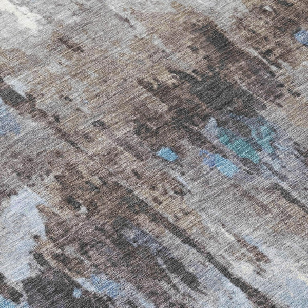 Abstract Polyester Area Rug Machine Washable Low Pile Indoor Outdoor Patio Living Room