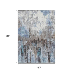 Abstract Polyester Area Rug Machine Washable Low Pile Indoor Outdoor Patio Living Room