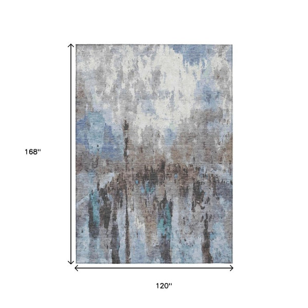 Abstract Polyester Area Rug Machine Washable Low Pile Indoor Outdoor Patio Living Room