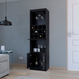 English Elm Bar Cabinet Fulton, Living Room, Black