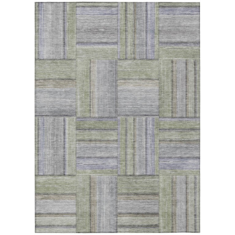 HomeRoots Geometric Polyester Area Rug Washable Stain Resistant Indoor Outdoor Patio and Family Rooms 10' x 14' 642208