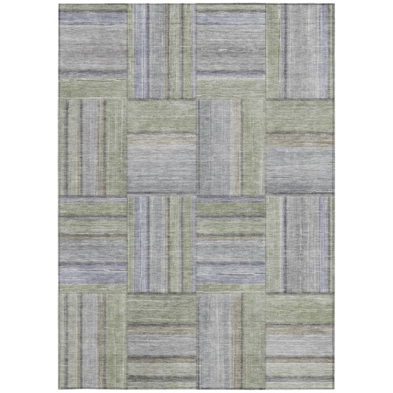 HomeRoots Geometric Polyester Area Rug Washable Stain Resistant Indoor Outdoor Patio and Family Rooms 10' x 14' 642208