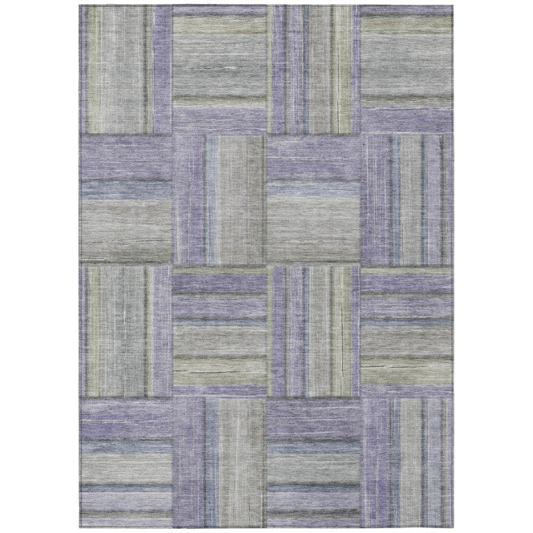 HomeRoots Geometric Polyester Area Rug Washable Indoor Outdoor Low Pile Bold Modern Patio Accent 5' x 8' 642210