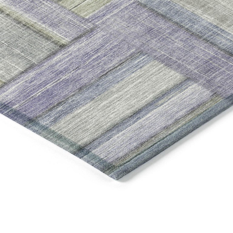 HomeRoots Geometric Polyester Area Rug Washable Indoor Outdoor Low Pile Bold Modern Patio Accent 5' x 8' 642210
