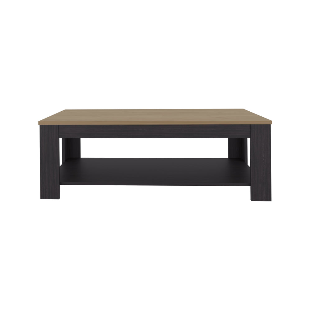 English Elm Cecil Modern Coffee Table with Open Shelf for Storage, Durable Engineered Wood, Sleek Black Finish B070P368080