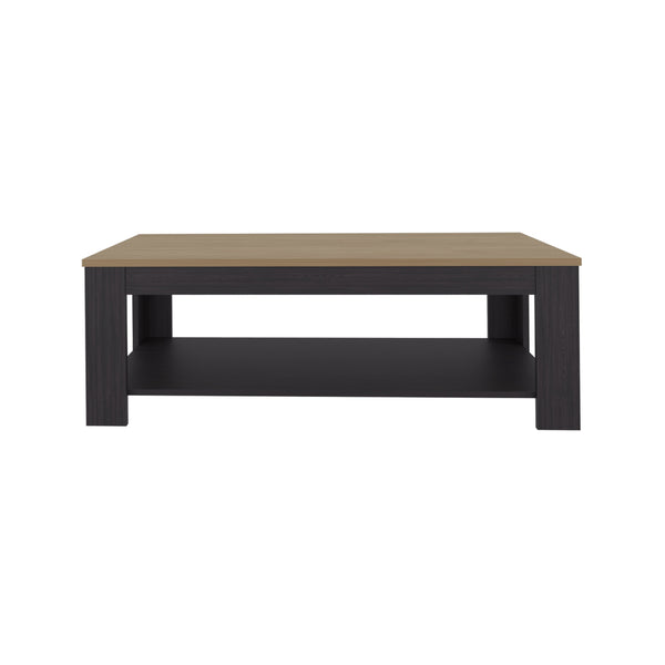 English Elm Cecil Modern Coffee Table with Open Shelf for Storage, Durable Engineered Wood, Sleek Black Finish B070P368080