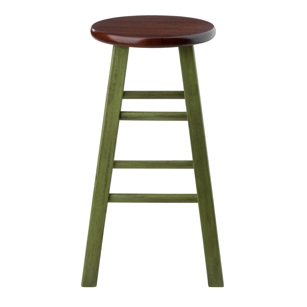 Winsome Wood Ivy Counter Stool - Rustic Green And Walnut Finish, Stylish Design For Kitchen Or Family Room Decor Rustic Green ,Walnut Solid Wood 64224-winsome-wood