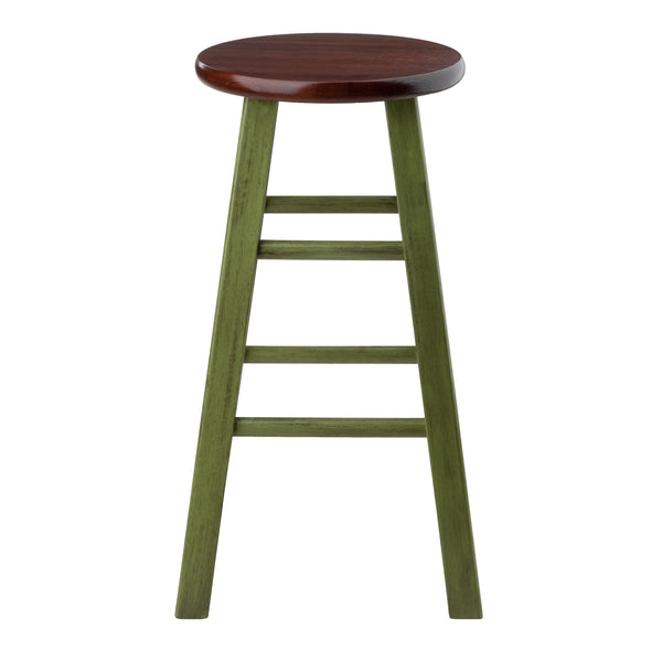 Winsome Wood Ivy Counter Stool - Rustic Green And Walnut Finish, Stylish Design For Kitchen Or Family Room Decor Rustic Green ,Walnut Solid Wood 64224-winsome-wood