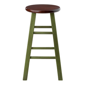 Winsome Wood Ivy Counter Stool - Rustic Green And Walnut Finish, Stylish Design For Kitchen Or Family Room Decor Rustic Green ,Walnut Solid Wood 64224-winsome-wood