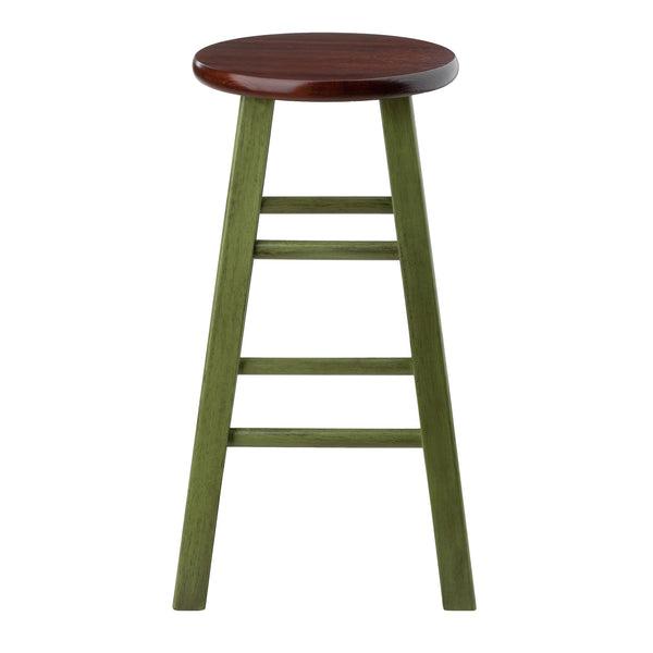 Winsome Wood Ivy Counter Stool - Rustic Green And Walnut Finish, Stylish Design For Kitchen Or Family Room Decor Rustic Green ,Walnut Solid Wood 64224-winsome-wood