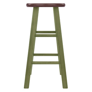 Winsome Wood Ivy Counter Stool - Rustic Green And Walnut Finish, Stylish Design For Kitchen Or Family Room Decor Rustic Green ,Walnut Solid Wood 64224-winsome-wood