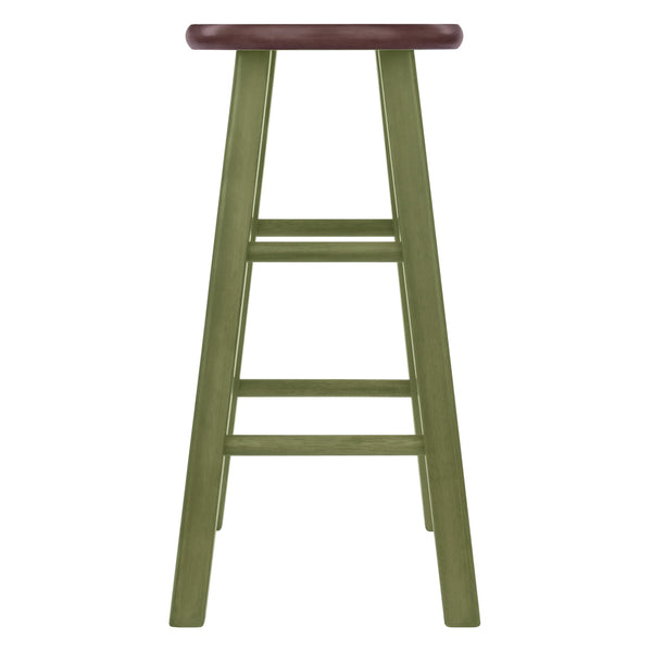 Winsome Wood Ivy Counter Stool - Rustic Green And Walnut Finish, Stylish Design For Kitchen Or Family Room Decor Rustic Green ,Walnut Solid Wood 64224-winsome-wood
