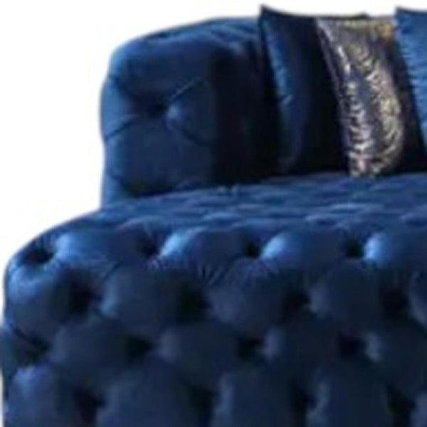 Tufted Velvet Modular U-shaped Sectional Sofa with Chaise Lounge and Accent Throw Pillows
