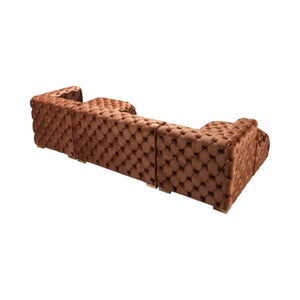 Tufted Velvet Modular U-shaped Sectional Sofa with Chaise Lounge and Accent Throw Pillows