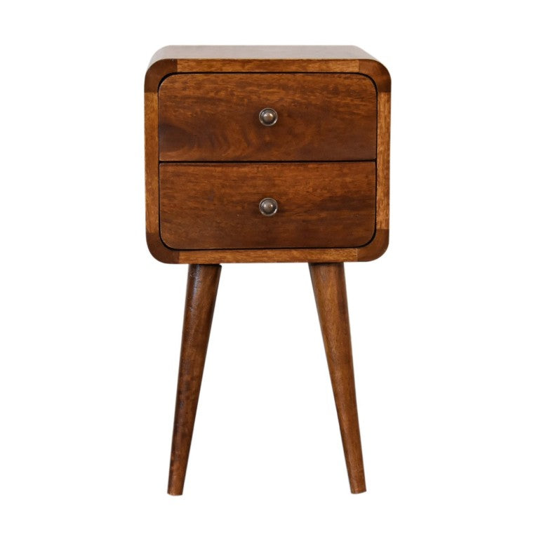 HomeRoots 22 Inch Solid Wood Nightstand with Two Drawers for Classic Bedroom Storage 642276