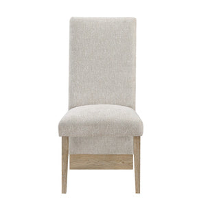 Set of Two Upholstered Dining Side Chairs with Solid Wood Legs for Modern Home Rooms