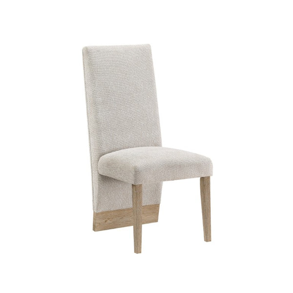 Set of Two Upholstered Dining Side Chairs with Solid Wood Legs for Modern Home Rooms
