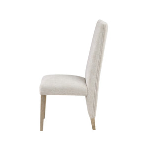 Set of Two Upholstered Dining Side Chairs with Solid Wood Legs for Modern Home Rooms