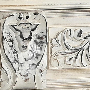 118 Inch Solid Wood Floral Carved Sideboard Six Drawers Six Doors Distressed Finish