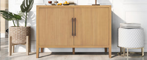 English Elm U_style Farmhouse Pine Veneer Buffet Cabinet with Double Doors for Kitchen or Entryway Natural N711P410389O