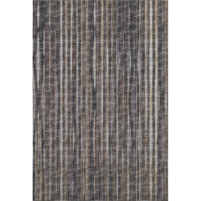 Striped Washable Polyester Area Rug for Indoor Outdoor Patio and High Traffic Living Spaces