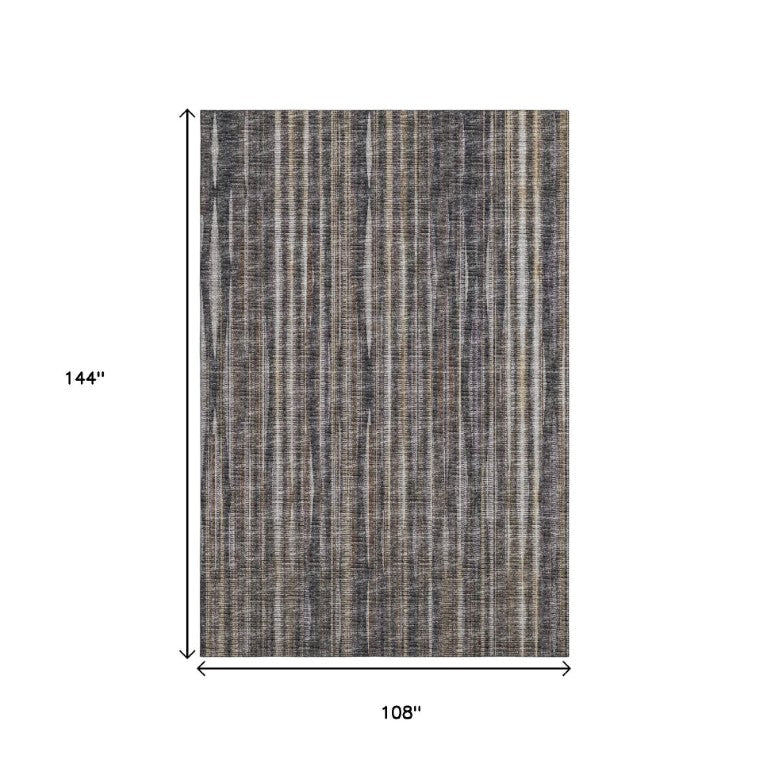 Striped Washable Polyester Area Rug for Indoor Outdoor Patio and High Traffic Living Spaces