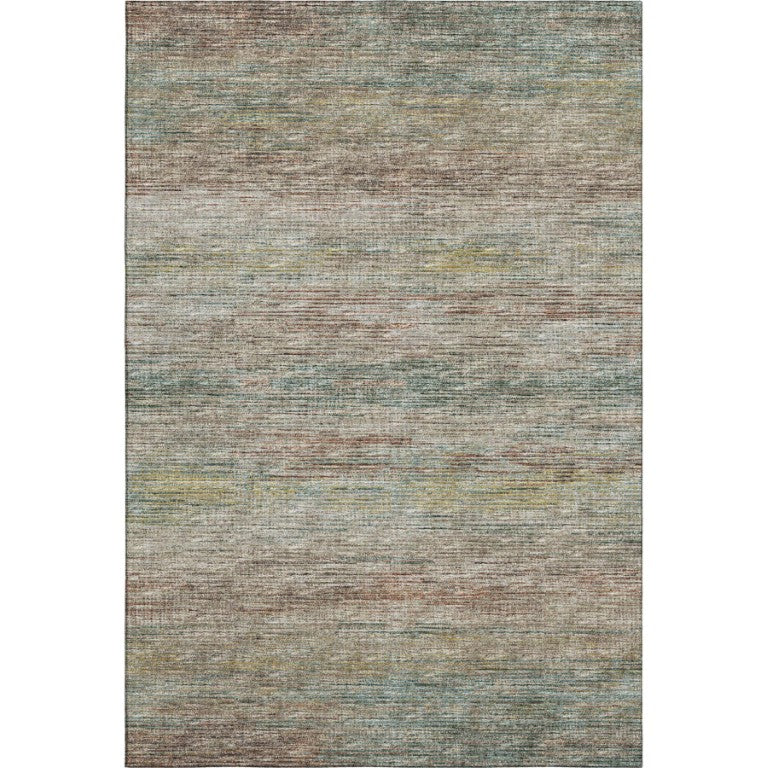HomeRoots Abstract Rainbow Ivory Washable Polyester Area Rug for Indoor Outdoor Living Spaces All Sizes 8' x 10' 642377