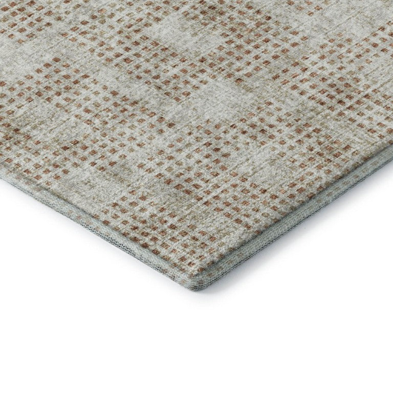 HomeRoots Geometric Washable Polyester Area Rug Low Pile Stain Resistant Indoor Outdoor Felt Back 5' x 8' 642423