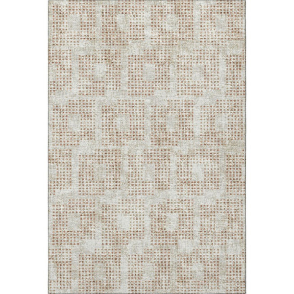 Geometric Washable Polyester Area Rug Low Pile Stain Resistant Indoor Outdoor Felt Back
