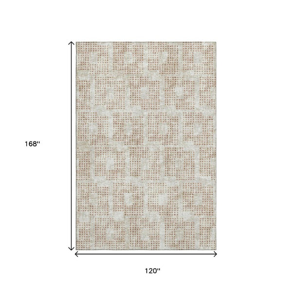 Geometric Washable Polyester Area Rug Low Pile Stain Resistant Indoor Outdoor Felt Back