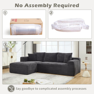 English Elm Modular Cloud Sectional with Oversized Chaise Memory Foam Fill for Living Rooms W3224S00008