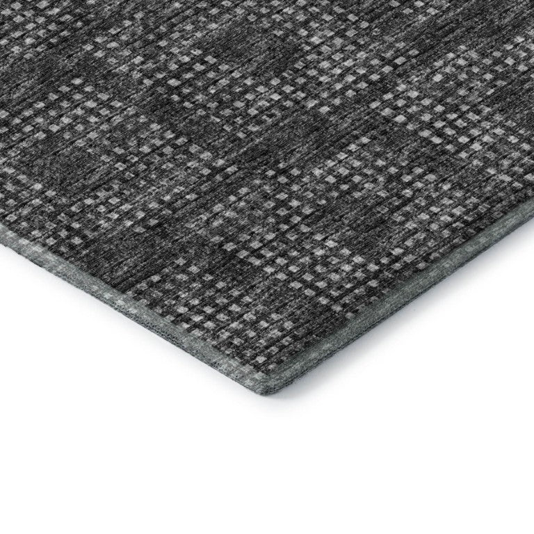 HomeRoots 5x8 Geometric Polyester Area Rug Washable Indoor Outdoor for Patio or Living Room 642459