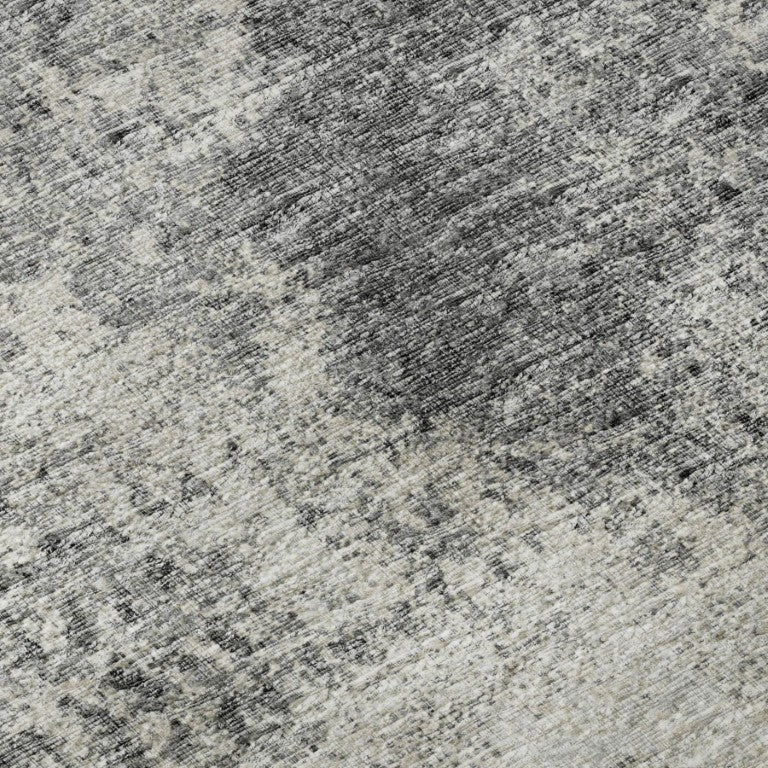 8 Ft Round Abstract Washable Polyester Rug for Indoor Outdoor Patio and Foyer