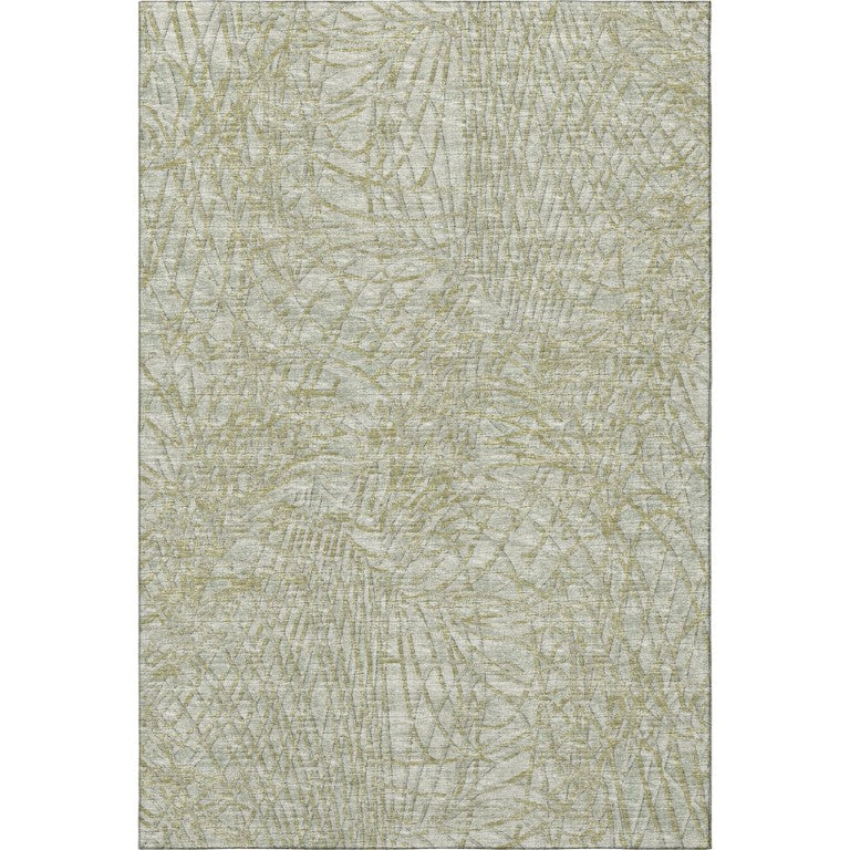 9 X 12 Abstract Sage Ivory Polyester Area Rug Washable Indoor Outdoor All Purpose