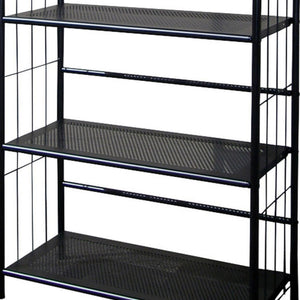 English Elm 49" 4-Tier Metal Standing Bookshelf in Black Finish — Slim 37x14 Organizer, Sturdy, Easy Assembly, Versatile Decor B072115891