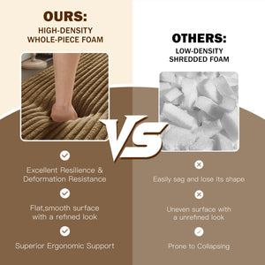 English Elm Modern Full Size Folding Sofa Bed with Plush Corduroy, 2 Pillows, 15" Foam Mattress, No Assembly Required Camel W1885P347081