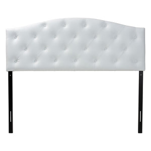 Baxton Studio Baxton Myra Modern Full Size White Faux Leather Upholstered Headboard with Button-Tufted Design BBT6505-White-Full HB