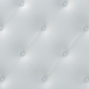Baxton Studio Baxton Myra Modern Full Size White Faux Leather Upholstered Headboard with Button-Tufted Design BBT6505-White-Full HB