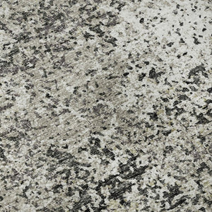 Abstract Washable Polyester Area Rug for Indoor Outdoor Living Spaces in Gray Charcoal Tones