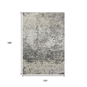Abstract Washable Polyester Area Rug for Indoor Outdoor Living Spaces in Gray Charcoal Tones