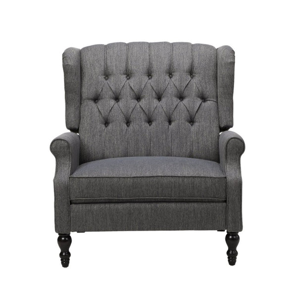 English Elm Oversized Wingback Manual Recliner with Tufted Back Nailhead Detail for Living Room 64257.00CHAR